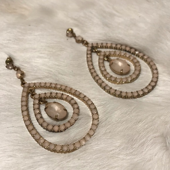 Blush Pink Date Night Earrings Crystal Sparkly - Picture 3 of 6